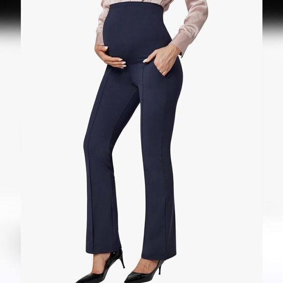 IUGA Maternity Pants for Work Over The Belly with Pockets Maternity Dress Pants - Picture 1 of 8
